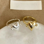 "Yes" and "No" Heart Ring for Lovers in gold