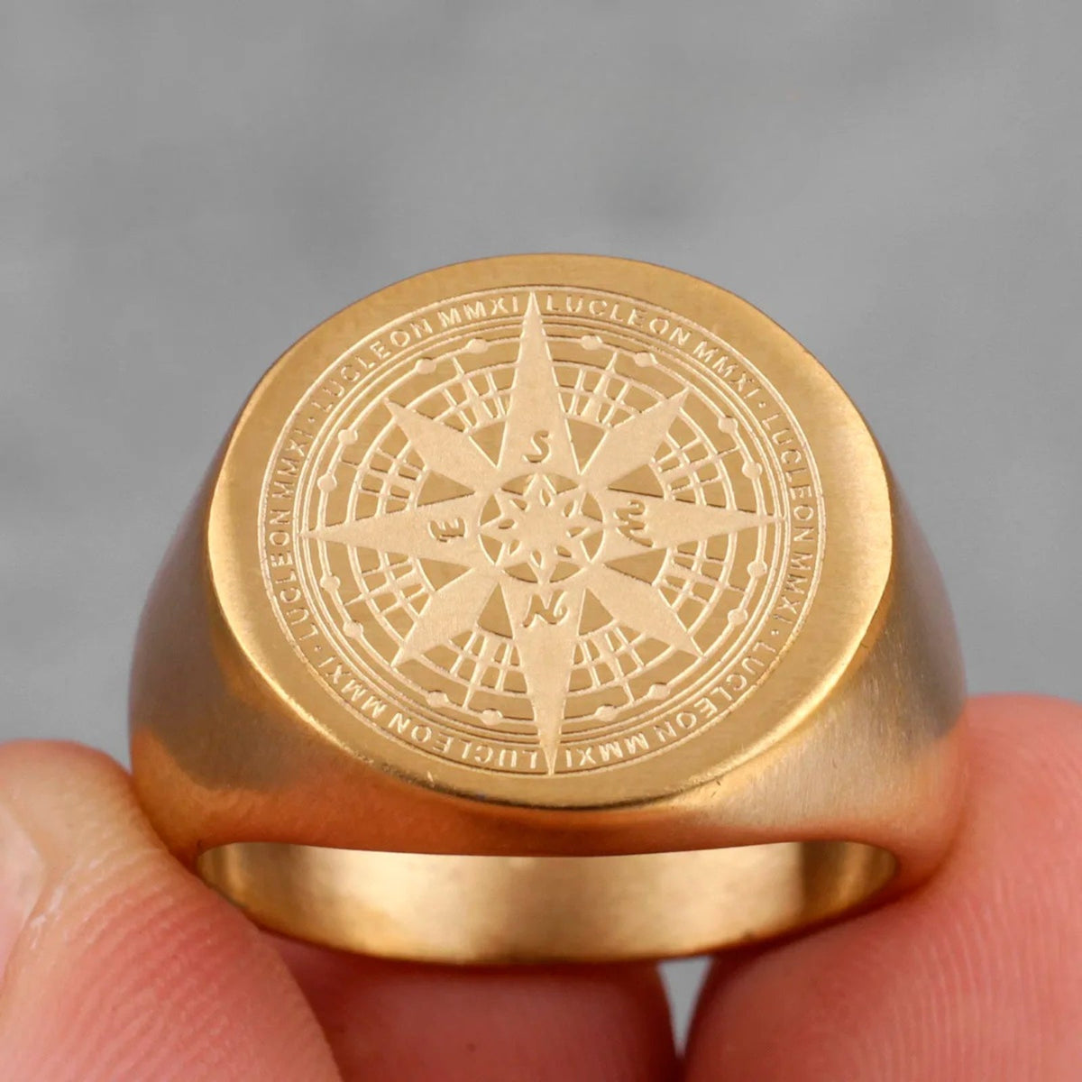 Compass Ring Signet Compass Rose gold