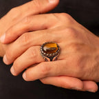 Bague en Pierre Oeil de Tigre Homme ou Femme