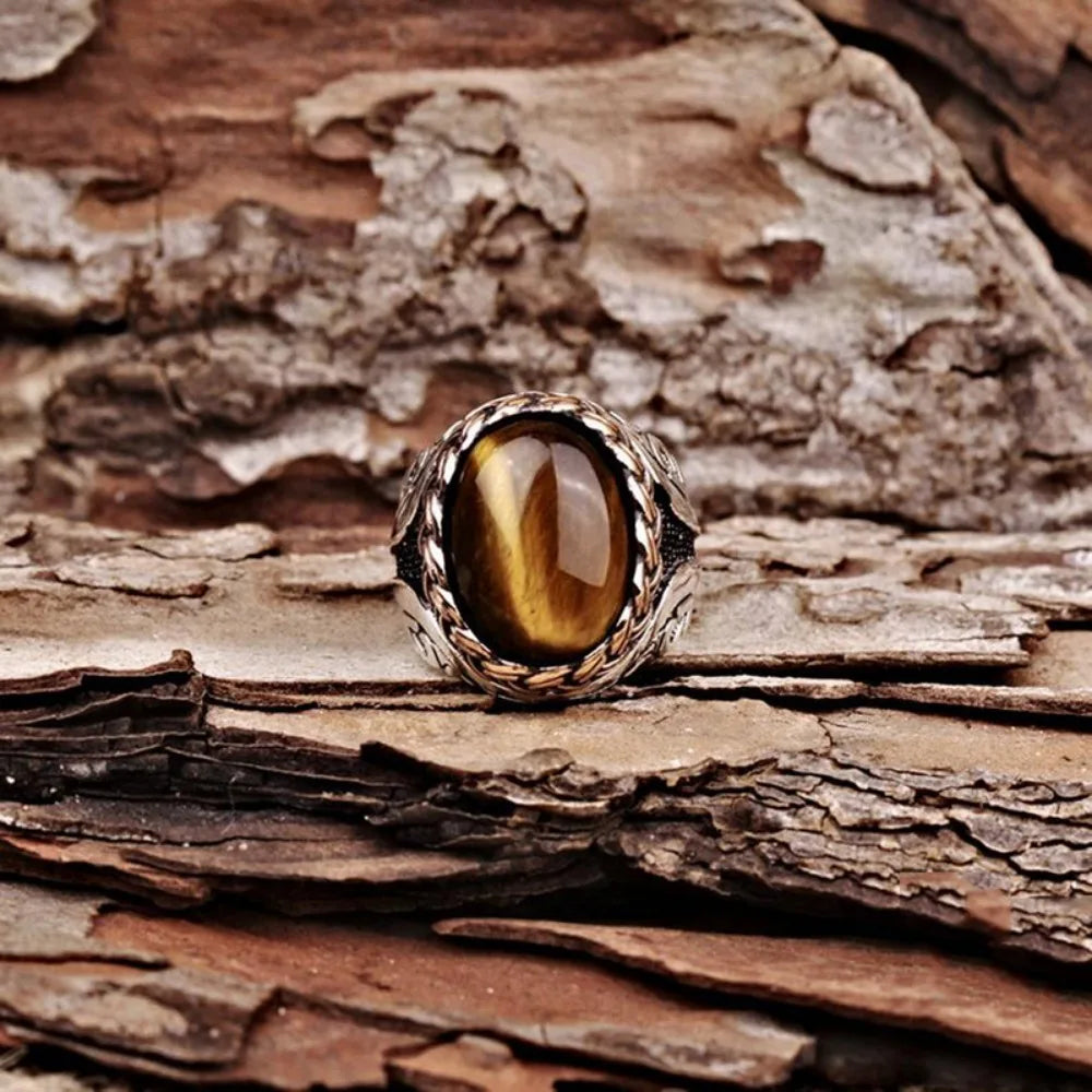 Tiger's Eye Stone Ring for Men or Women