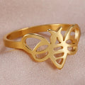 Women's bee ring gold-tone