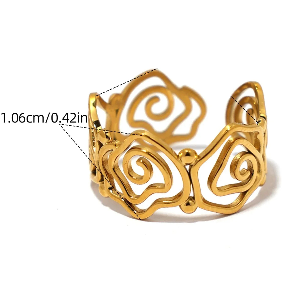 Fine gold-plated spiral ring