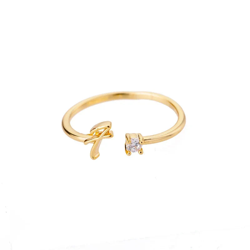 Fine women's ring personalized with initial f