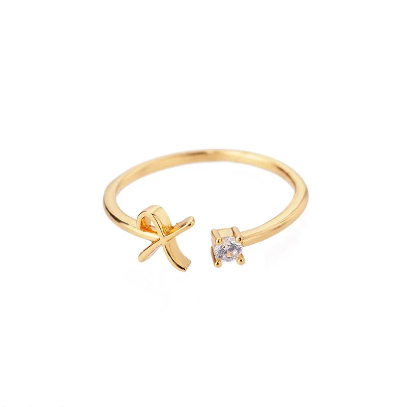 Fine women's ring personalized with initial x
