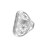 Кольцо Fleur de Vie Dawapara Mandala серебряное