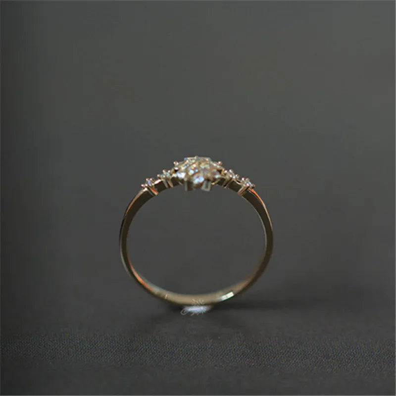 Women's Winter Gold Snowflake Ring