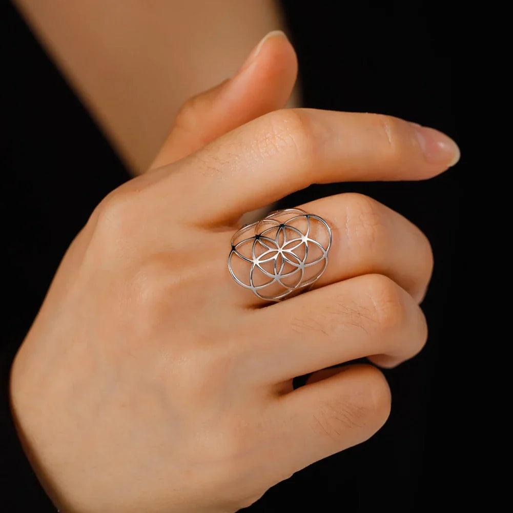 Life Seed Women's Ring Silver Band