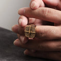 Men's Compass Ring Wind Rose Gold
