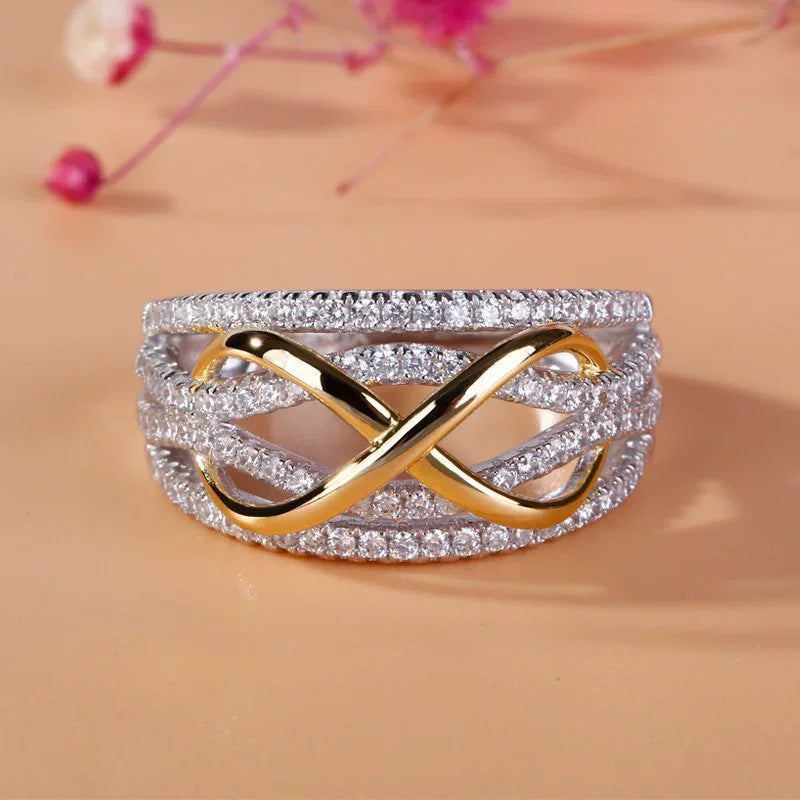 Infinity Gold & Diamond Ring for Women