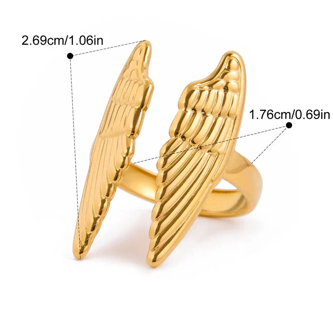 Wide angel wing ring