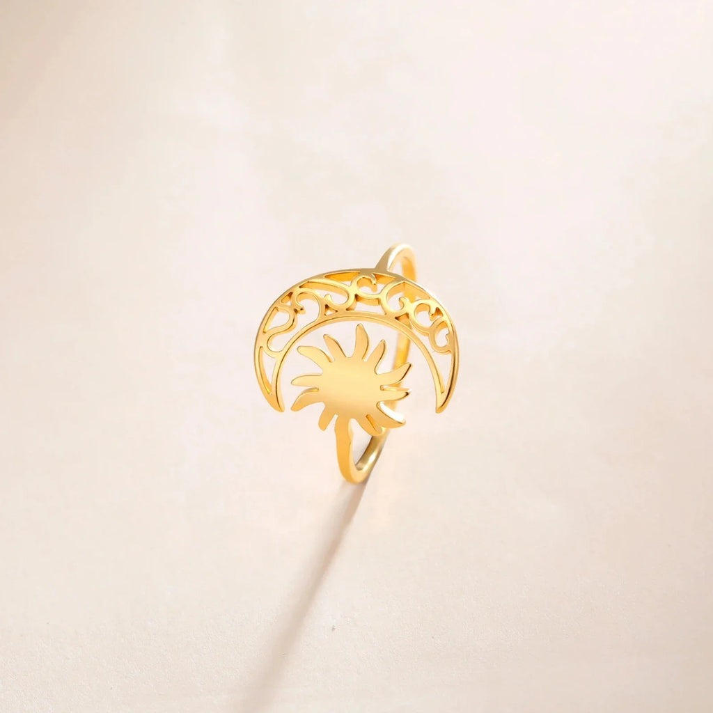 Moon and Sun Gold Ring