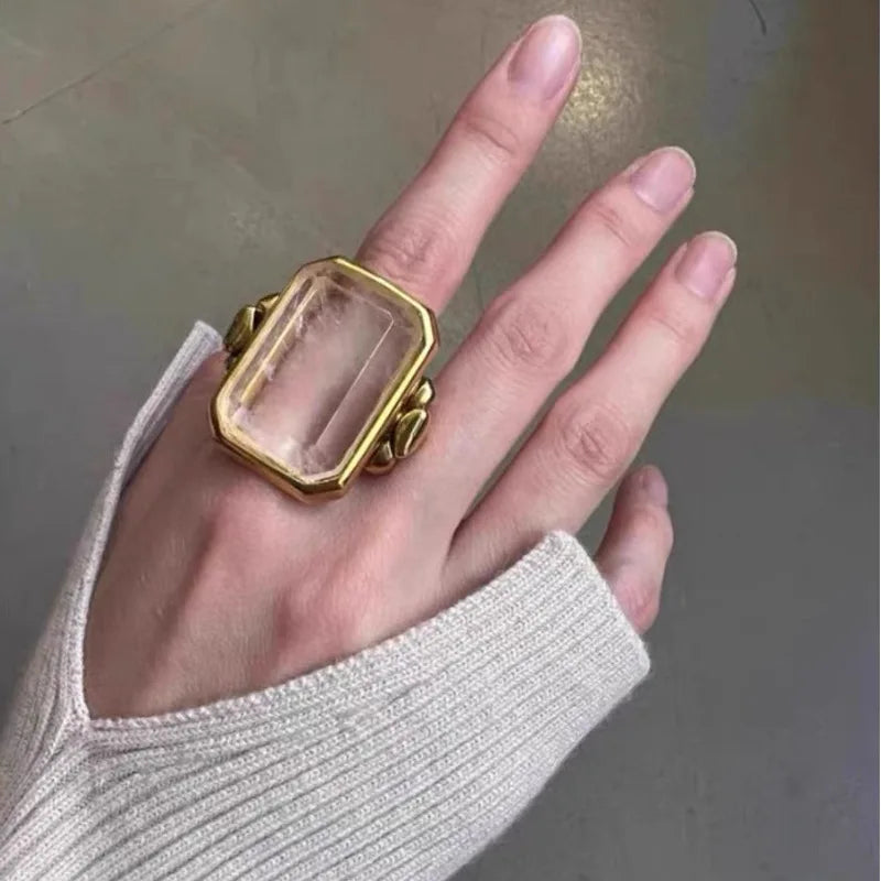 Vintage French Marique crystal ring