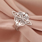 Witch’s Knot Protection Ring for Women, Wiccan, Silver