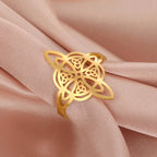 Witch’s Knot Protection Ring for Women, Wiccan, Gold