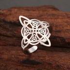 Witch’s Knot Protection Ring for Women, Wiccan, Silver