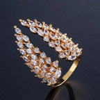 Bague Plume en Zircon or