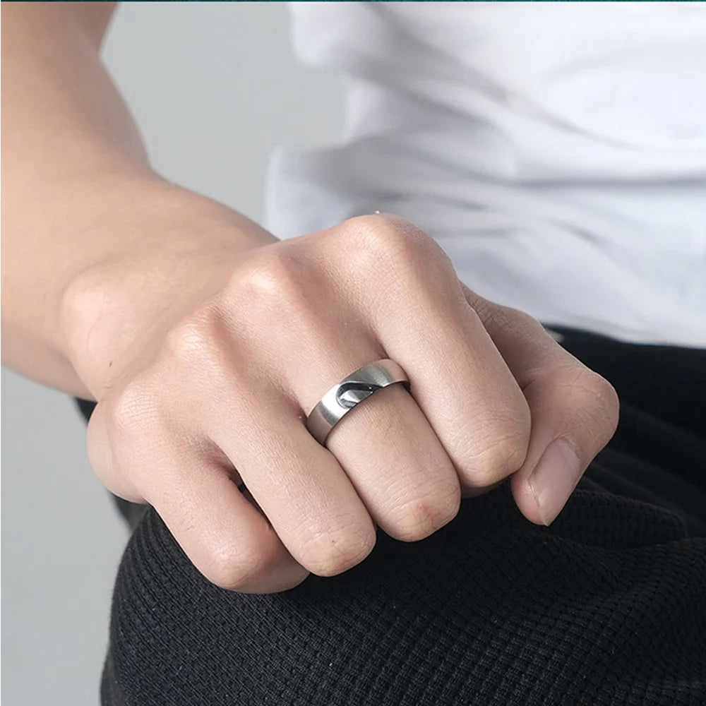 "I Love You" Proof of Love Ring with Black Heart or Black Crystal