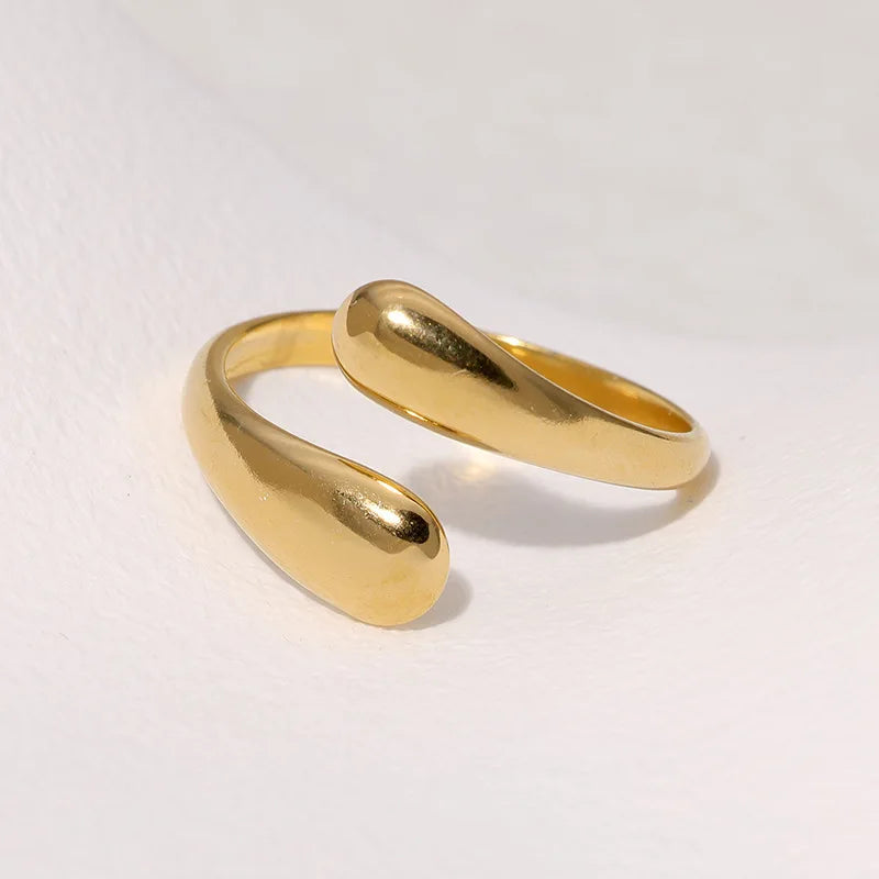 Retro Water Drop Ring gold