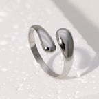 Retro Water Drop Ring silver