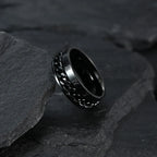Bague Rotative Anti-Stress pour Homme noir