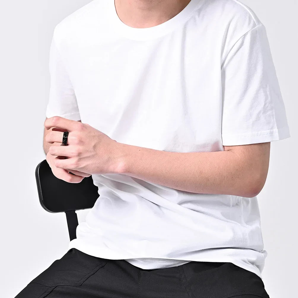 Bague Rotative Anti-Stress pour Homme noir