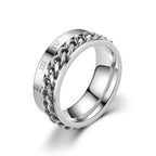 Bague Rotative Anti-Stress pour Homme argent