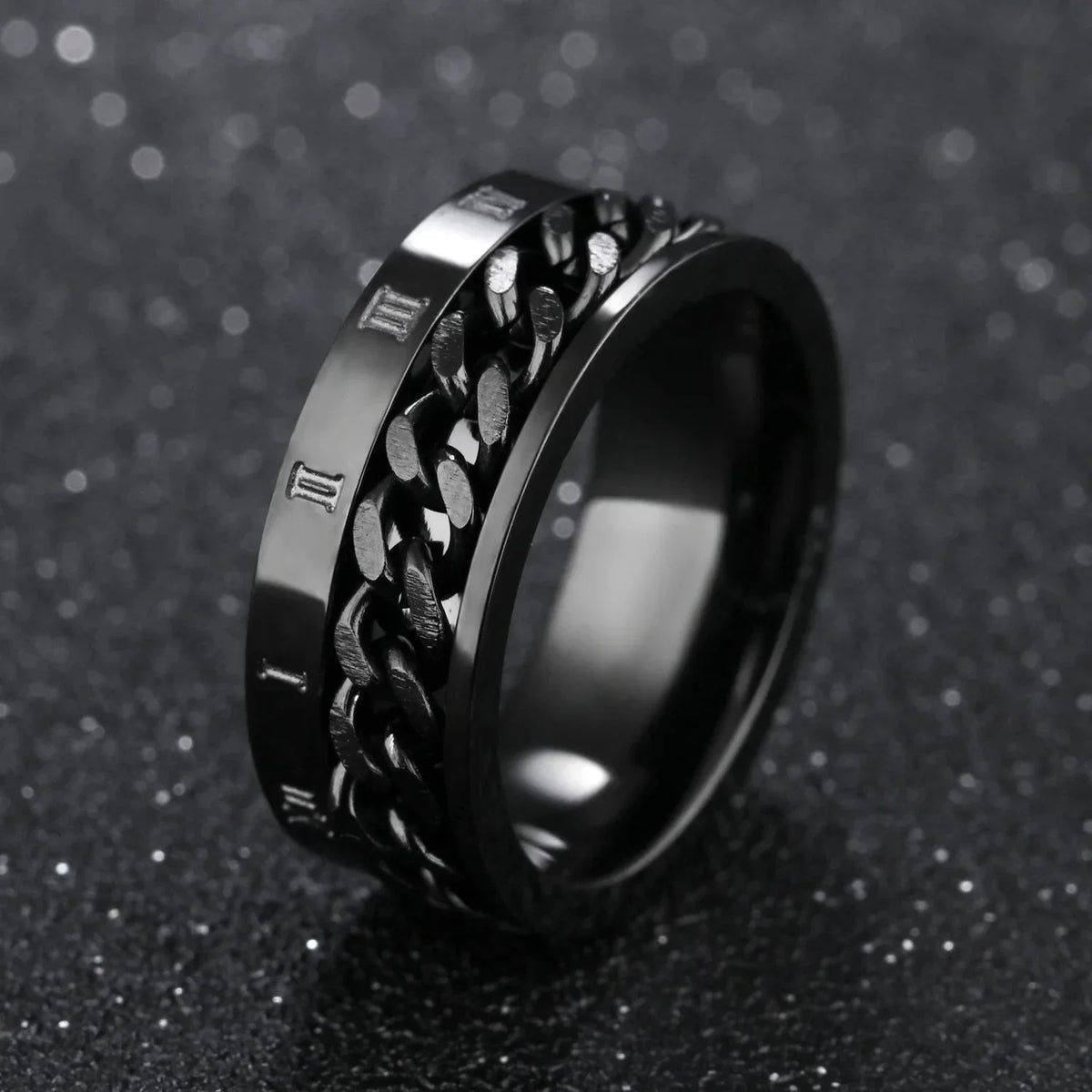 Anti-Stress Rotating Ring for Men black