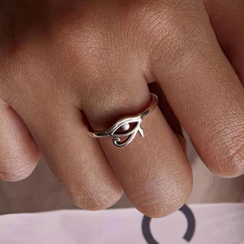 Egyptian-Style Ring Horus Eye Silver