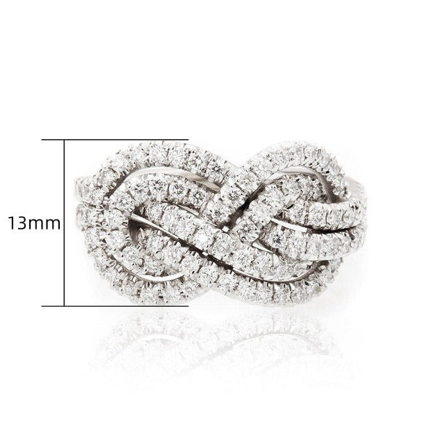 Interlaced Infinity Symbol Ring for Women with Cubic Zirconia