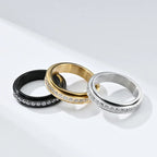 Anti-Stress Spinning Ring with Zircon