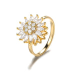 Gold Stress-Relief Sunflower Ring