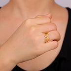 Triple Moon Thin Witchcraft Ring for Women Wiccan Gold A