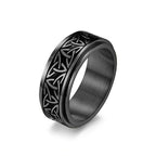 Bague Viking Ragnar Anneau Rotatif noir