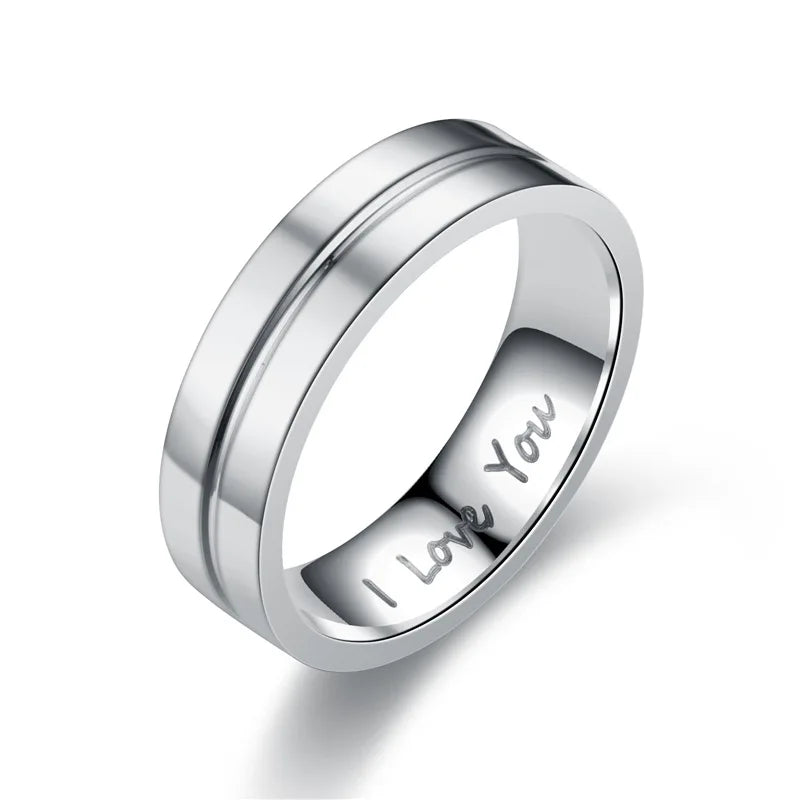 Couple Rings Love Ring Silver without Diamonds