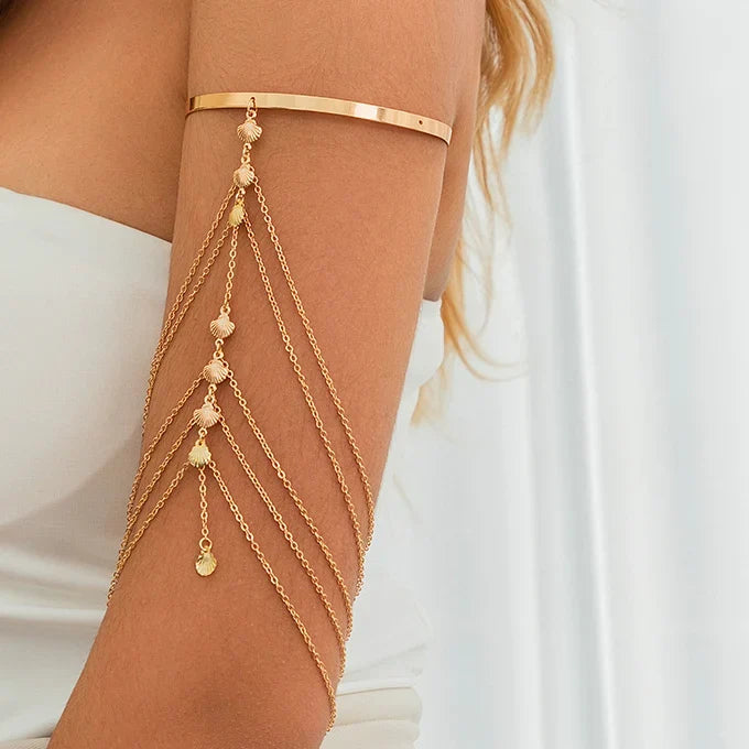 Women's Biceps Jewelry and Arm Bracelet - Elegant Arm Chain Ornament Gold
