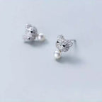 Серьга Мишка из серебра