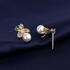 Bee and Pearl Earrings