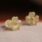 Boucles d'Oreilles Clou avec Trèfle à 4 Feuilles