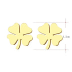 Boucles d'Oreilles Clou avec Trèfle à 4 Feuilles Porte Bonheur