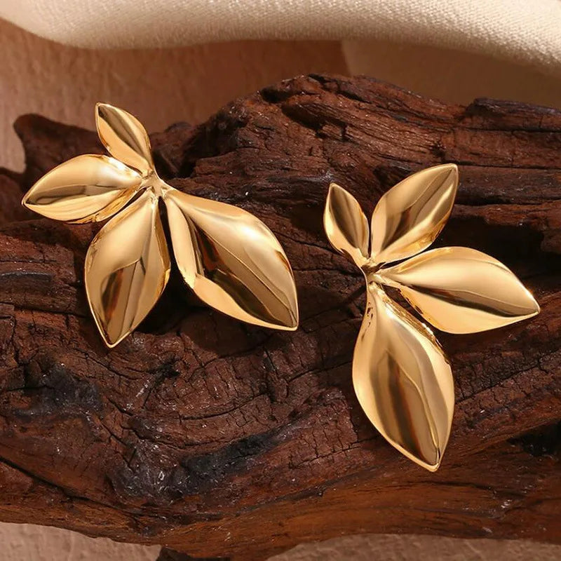 Boucles d'Oreilles Clou Fleurs or