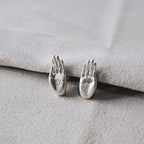 Boucles d'Oreilles Clou Main de Bouddha argent