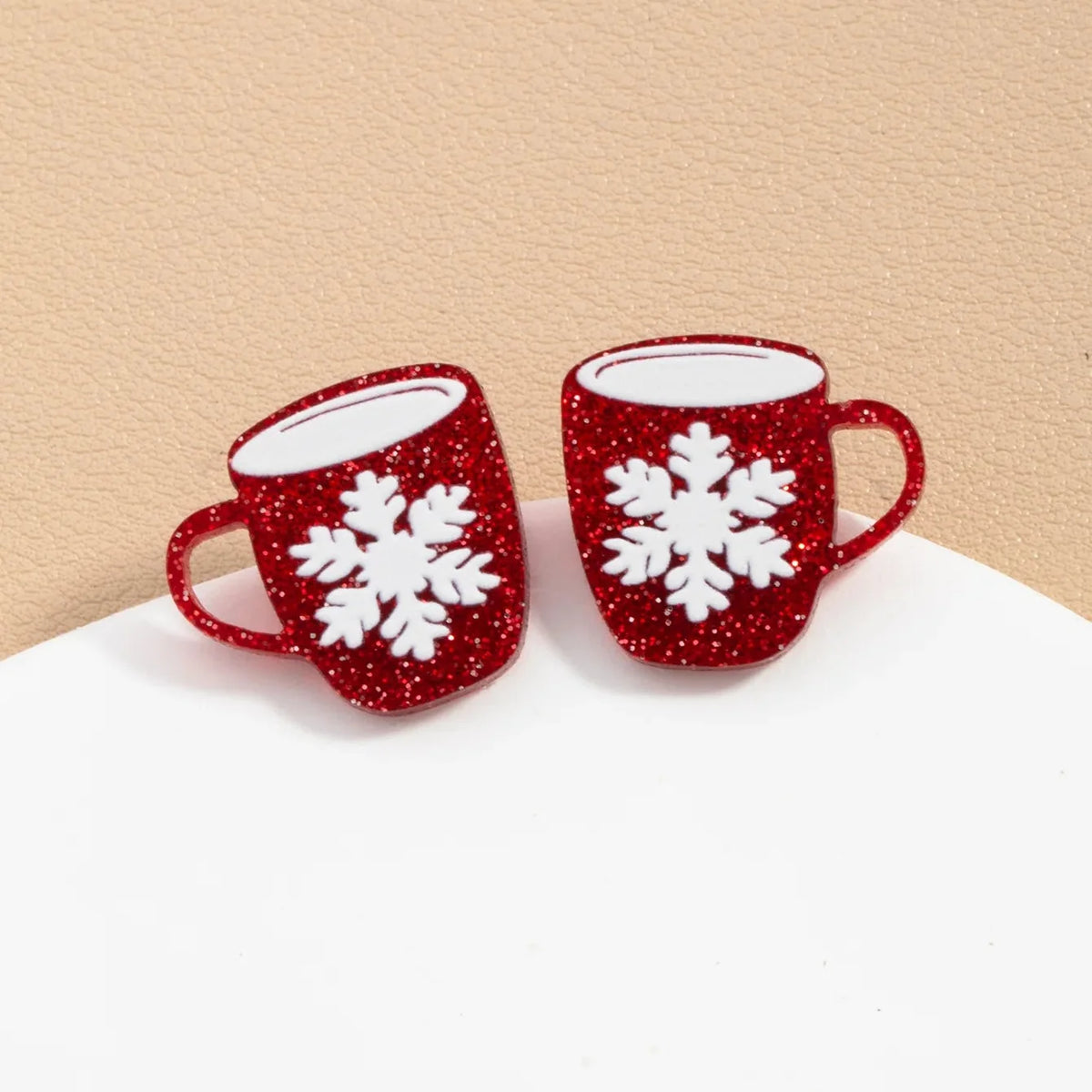Snowflake Mug Stud Earrings