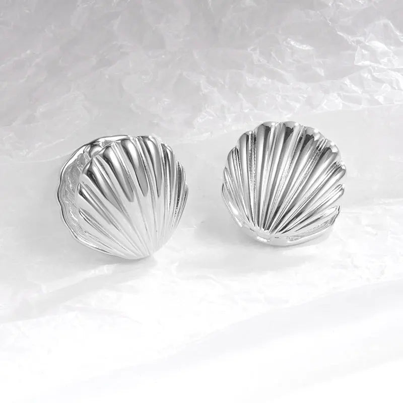 Silver Scallop Shell Earrings