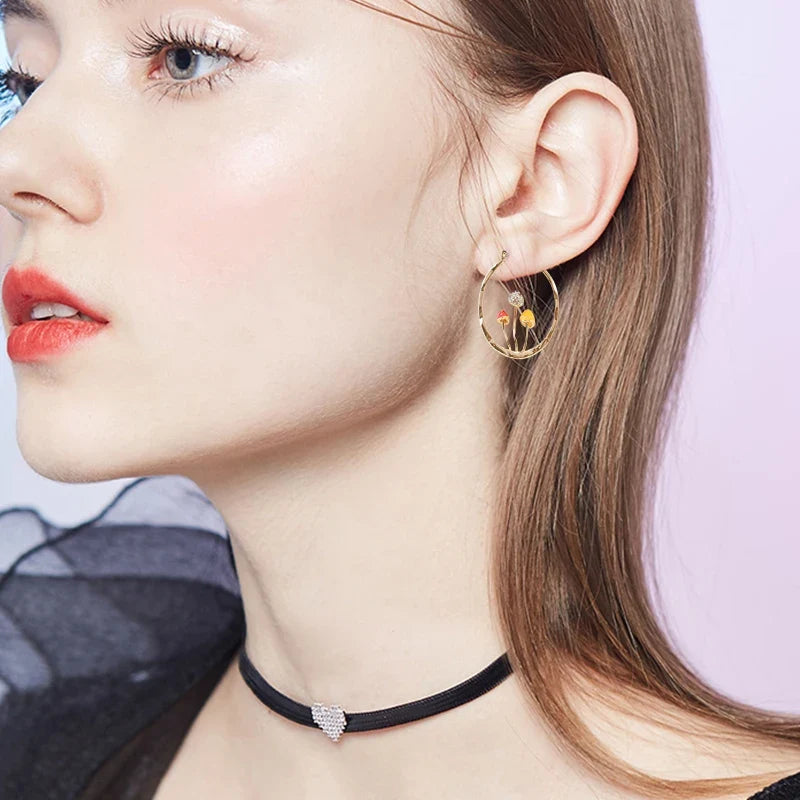 Boucles d'Oreilles Créoles orChampignons
