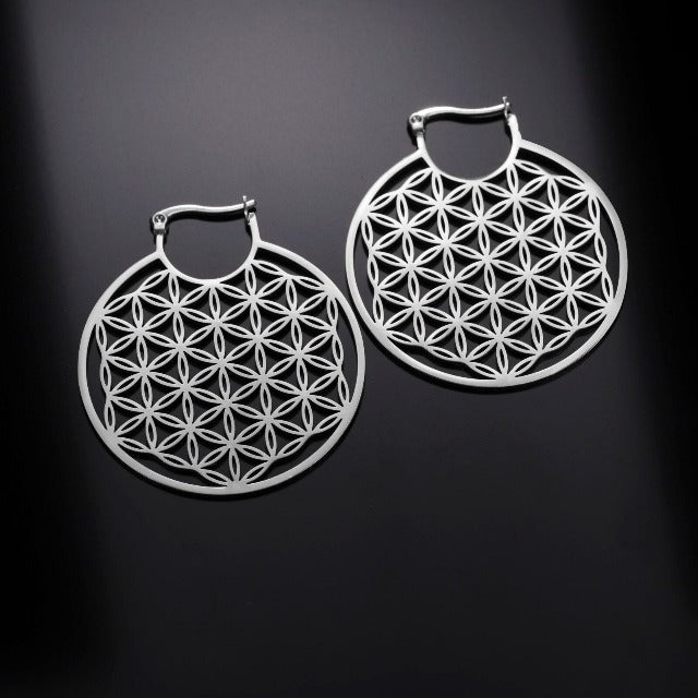 Серьги Mandala Fleur de Vie Dawapara для женщин, серебро
