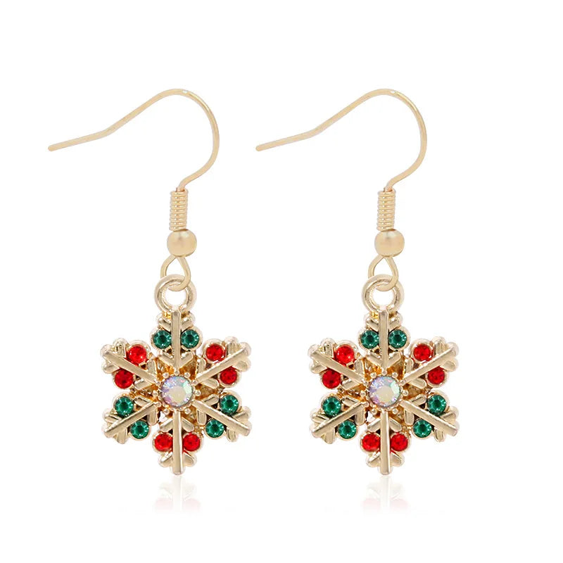 Snowflake Dangle Earrings with Zircon for Women style 3