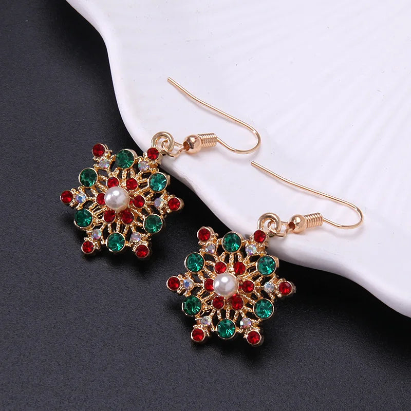 Snowflake Dangle Earrings with Zircon for Women style 4