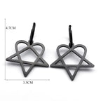 Gothic Earrings "Heartagram" Heart Pentagram 