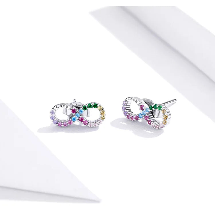 Multicolor Infinity Earrings