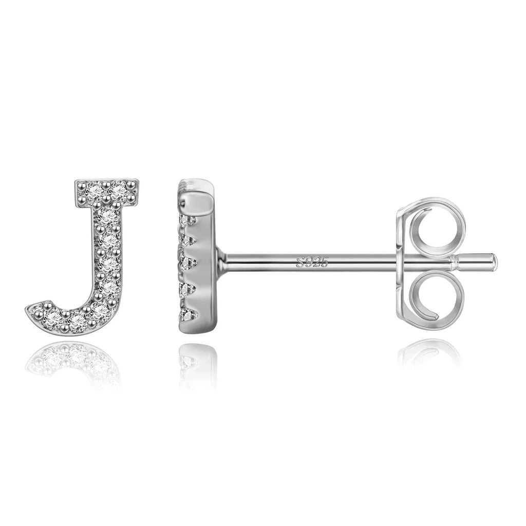 Серебряные серьги с инициалом j